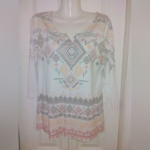 DNA Couture White and Pink Blouse Elegant Top - Picture 1 of 14